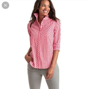 VINEYARD VINES Red & White Gingham Button Down Shirt